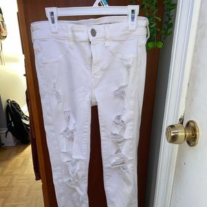 white american eagle skinny jeans